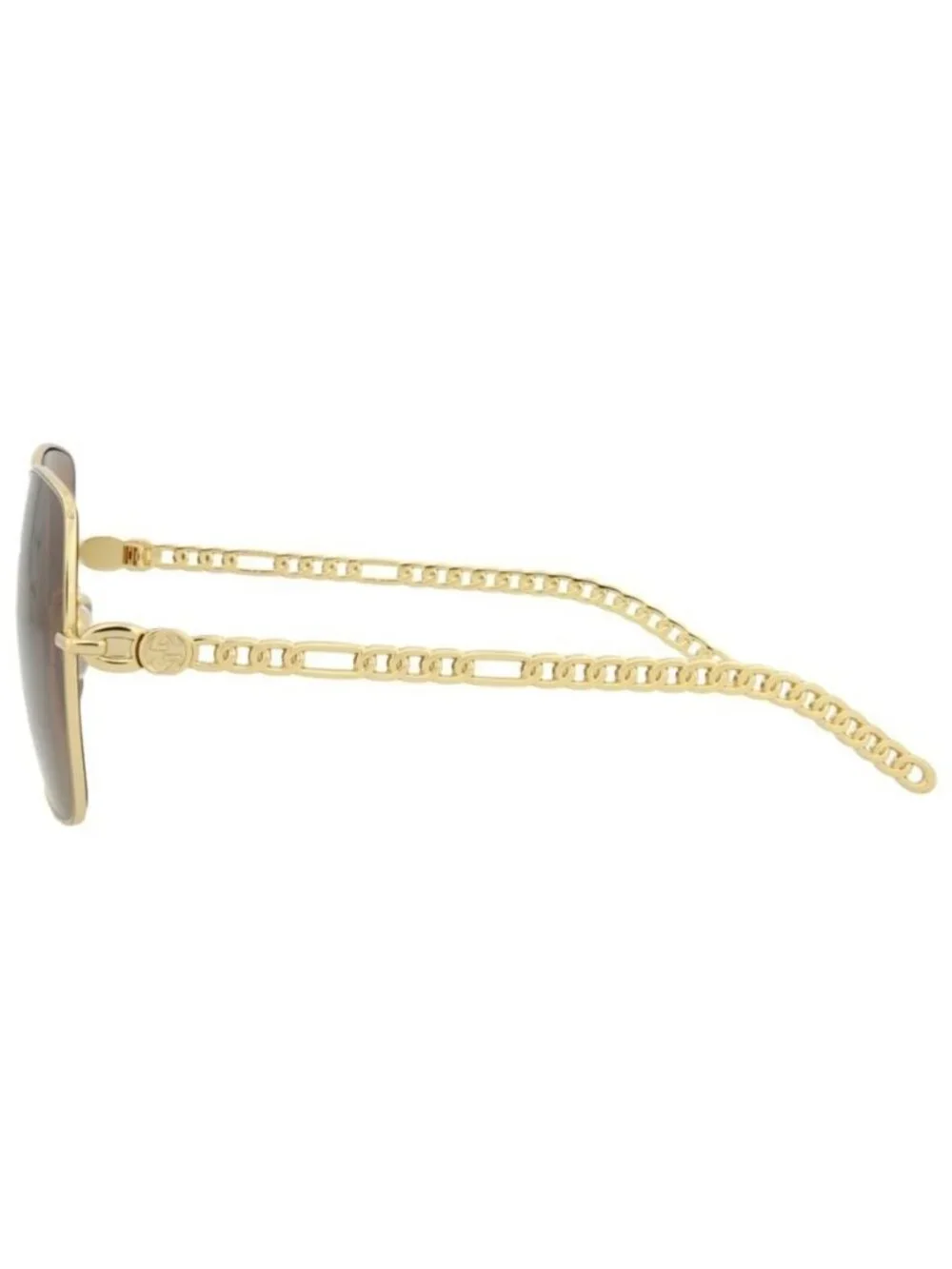New New Gucci Womens Square/Rectangle Gold Gold Brown Fashion Designer Sunglasse
